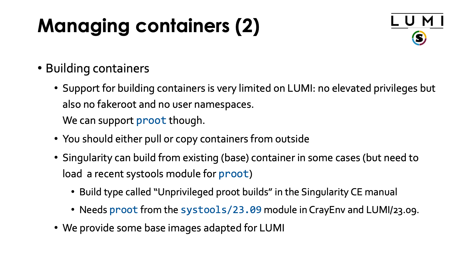 Managing containers (2)