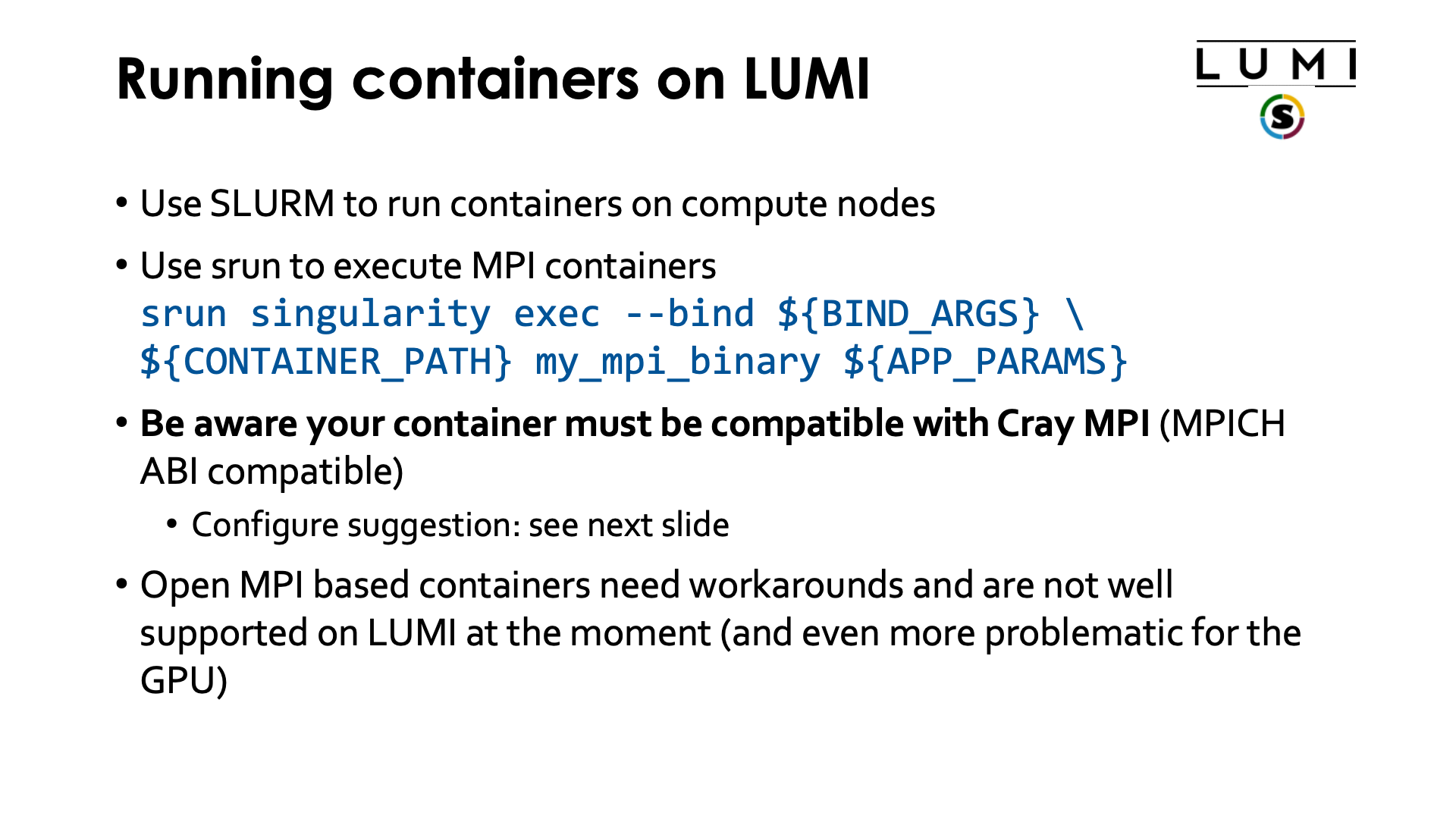 /running containers on LUMI