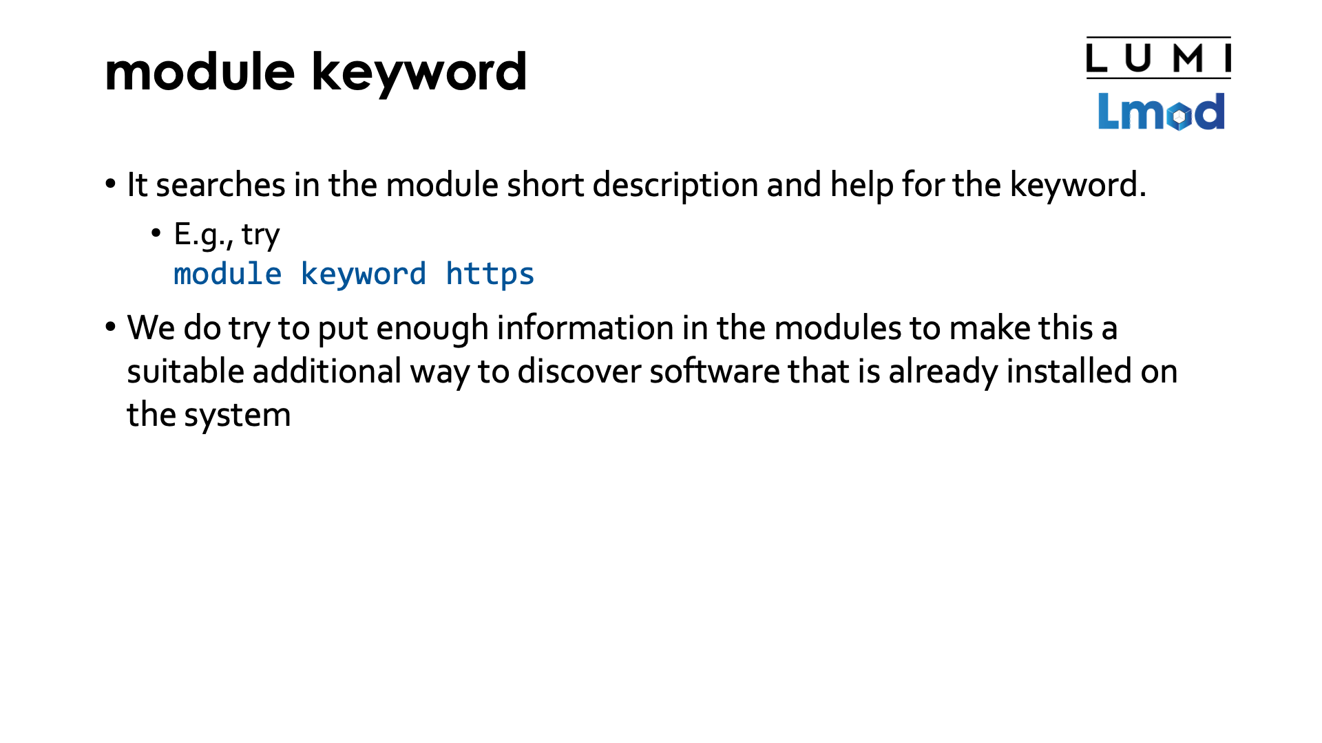 module keyword command