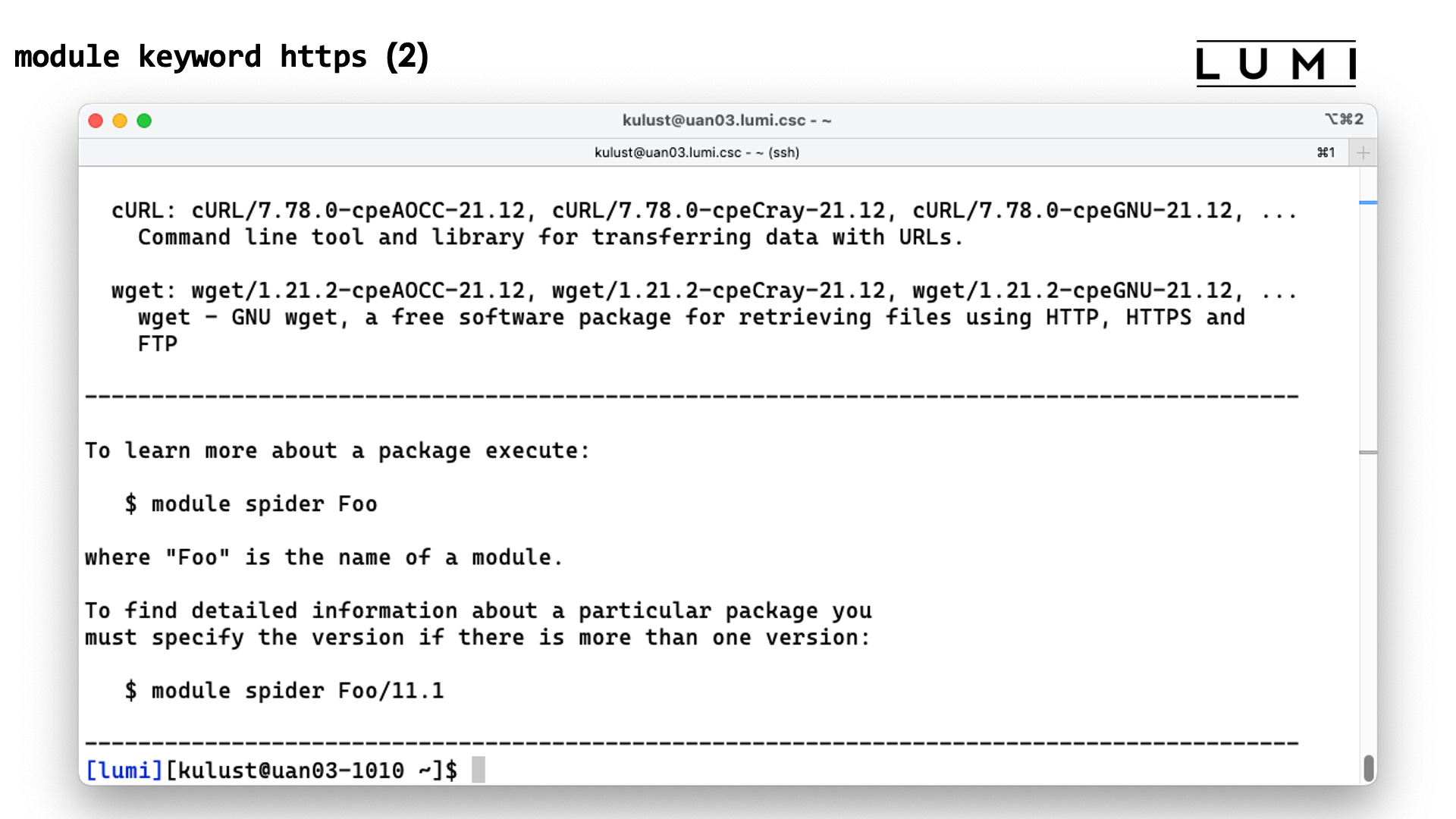 module keyword demo slide 2