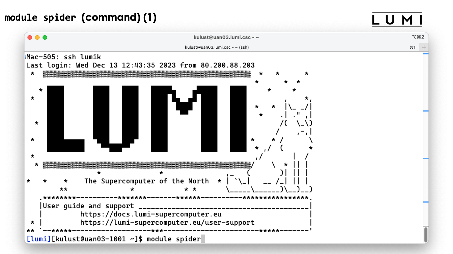 module spider demo slide 1