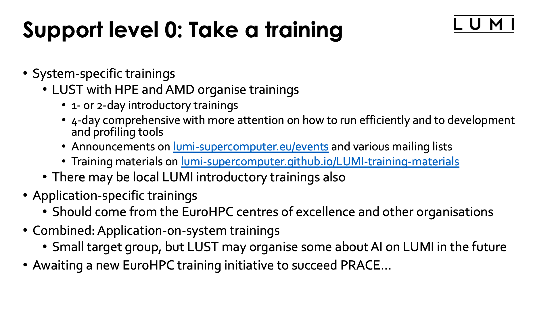 L0 support: Take a training!