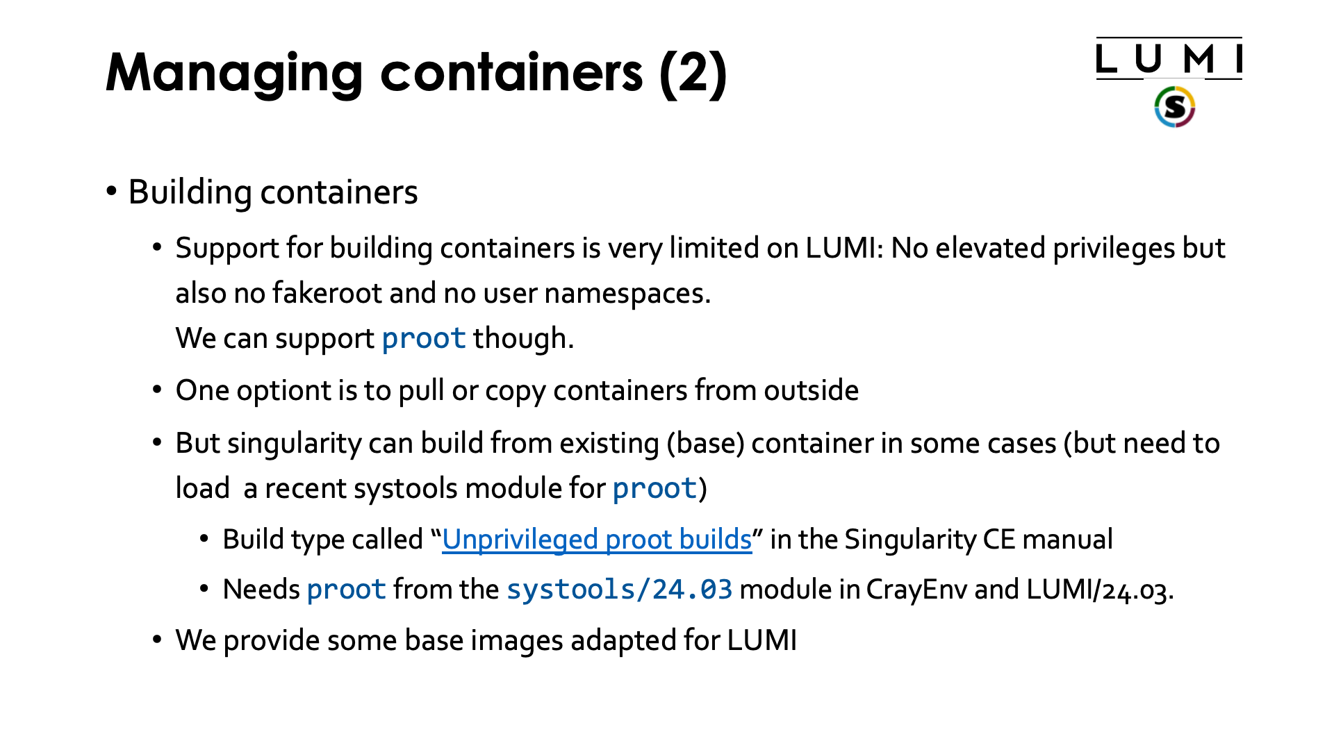 Managing containers (2)