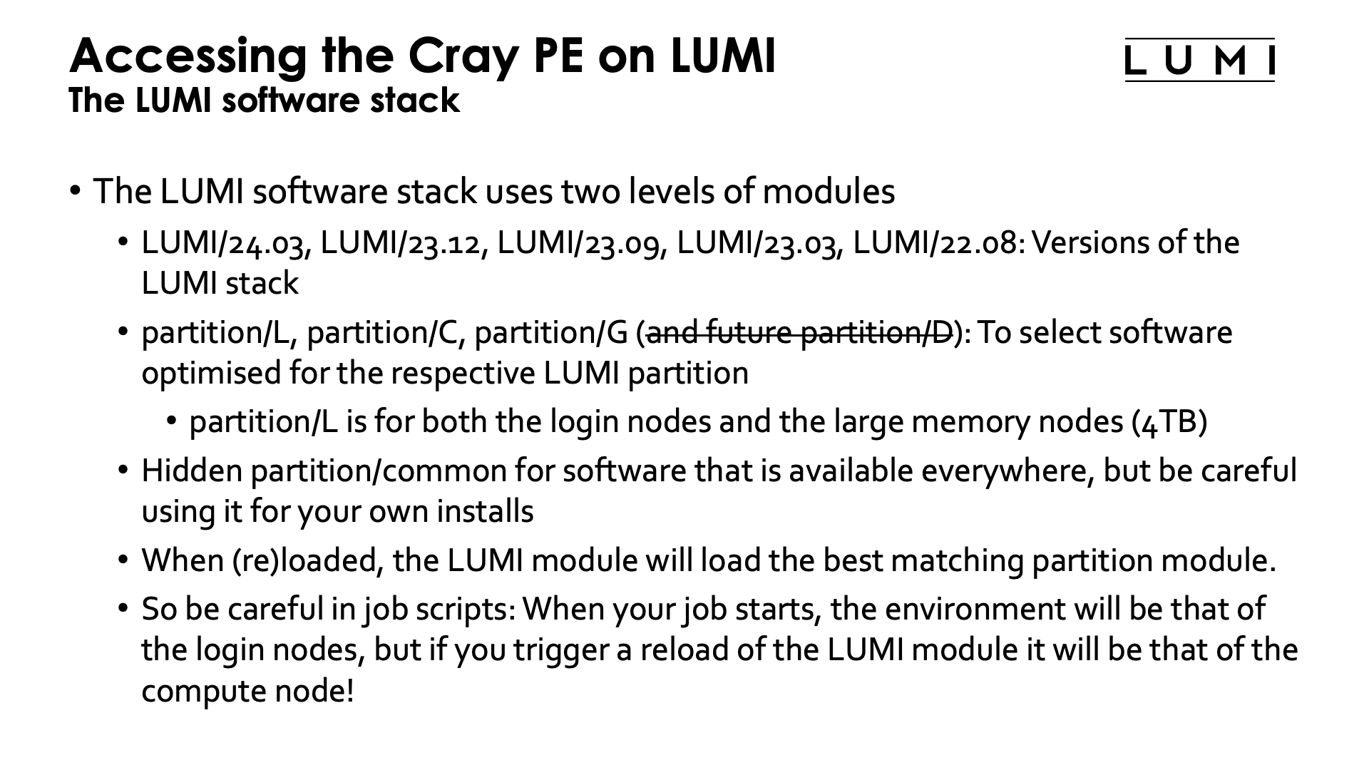 The LUMI software stack