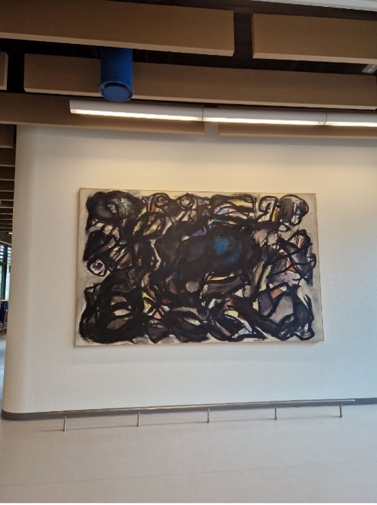 Black circles/blob painting